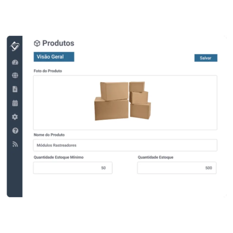 Produtos e Estoque - tela 1