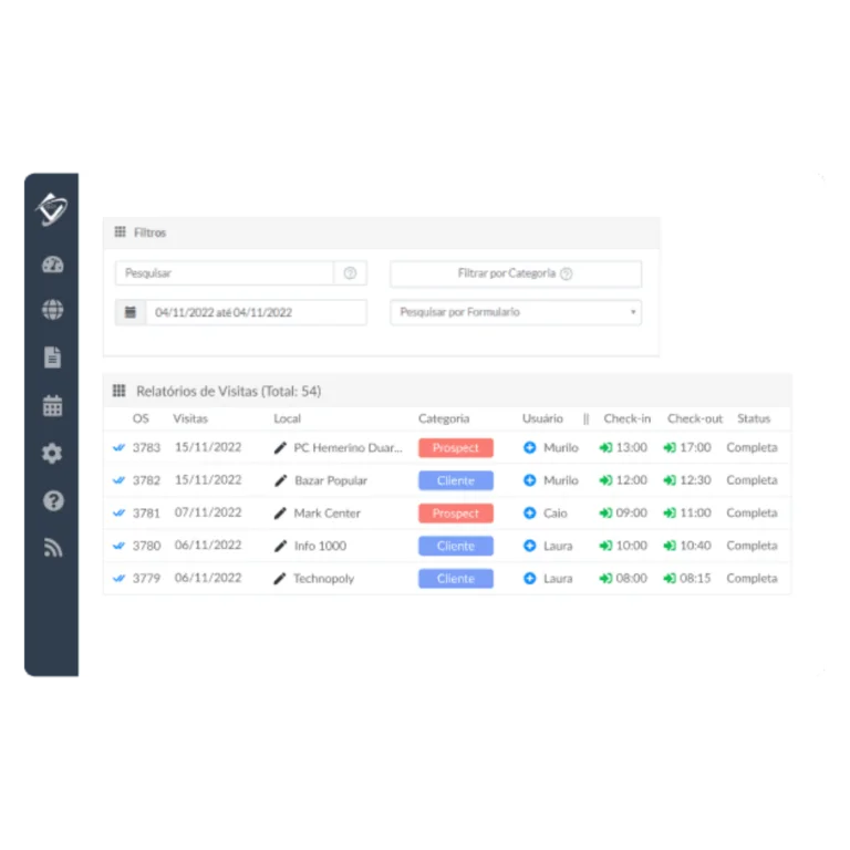 Controle de Visitas - tela 3